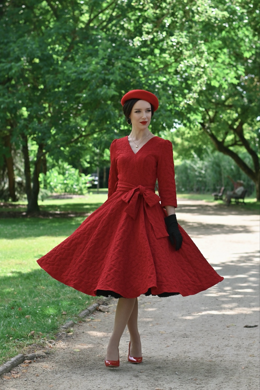 Lettie Embossed Swing Dress in Extended Sizing